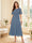 A-Line/Princess Scoop Half Sleeves Tea-Length Mother of the Bride Dresses with Lace & Ruffles