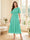 A-Line/Princess Scoop Half Sleeves Tea-Length Mother of the Bride Dresses with Lace & Ruffles
