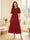 A-Line/Princess Scoop Half Sleeves Tea-Length Mother of the Bride Dresses with Lace & Ruffles