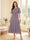 A-Line/Princess Scoop Half Sleeves Tea-Length Mother of the Bride Dresses with Lace & Ruffles