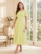 A-Line/Princess Scoop Short Sleeves Tea-Length Mother of the Bride Dresses with Lace & Pleats
