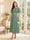 A-Line/Princess Scoop Short Sleeves Tea-Length Mother of the Bride Dresses with Lace & Pleats
