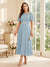 A-Line/Princess Scoop Short Sleeves Tea-Length Mother of the Bride Dresses with Lace & Pleats
