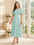 A-Line/Princess Scoop Short Sleeves Tea-Length Mother of the Bride Dresses with Lace & Pleats