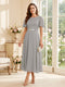 A-Line/Princess Scoop Short Sleeves Tea-Length Mother of the Bride Dresses with Lace & Pleats