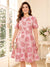 A-Line/Princess Scoop Short Sleeves Knee-Length Mother of the Bride Dresses with Ruched