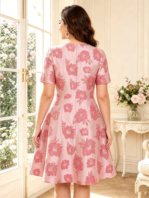 A-Line/Princess Scoop Short Sleeves Knee-Length Mother of the Bride Dresses with Ruched
