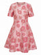 A-Line/Princess Scoop Short Sleeves Knee-Length Mother of the Bride Dresses with Ruched