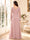 A-Line/Princess V-Neck Long Sleeves Floor-Length Mother of the Bride Dresses with Split Side & Applique