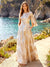A-Line/Princess Scoop 3/4 Sleeves Floor-Length Mother of the Bride Dresses with Ruched