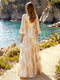 A-Line/Princess Scoop 3/4 Sleeves Floor-Length Mother of the Bride Dresses with Ruched