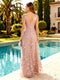 A-Line/Princess V-Neck Sleeveless Floor-Length Mother of the Bride Dresses with Applique & Lace
