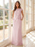 Sheath/Column Scoop Cap Sleeves Floor-Length Mother of the Bride Dresses with Ruched
