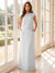 Sheath/Column Scoop Cap Sleeves Floor-Length Mother of the Bride Dresses with Ruched