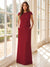 Sheath/Column Scoop Cap Sleeves Floor-Length Mother of the Bride Dresses with Ruched