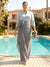 Sheath/Column 3/4 Sleeves V-Neck Floor-Length Mother of the Bride Dresses with 3D Floral