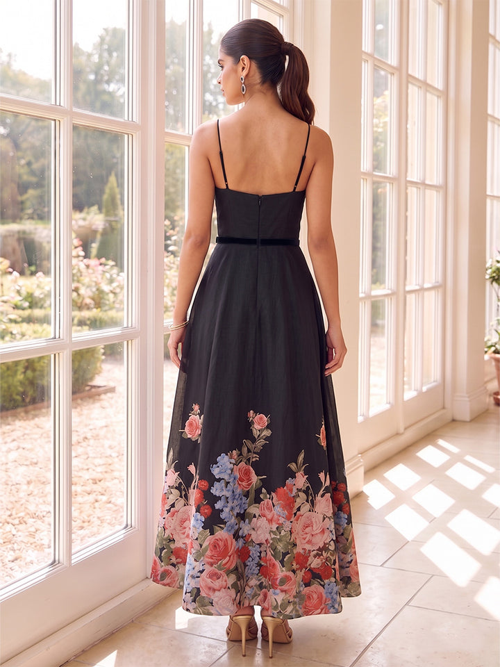 A-Line/Princess Spaghetti Straps Mother of the Bride Dresses with Ruched &amp; Belt &amp; Flower