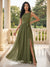 A-Line/Princess Scoop Sleeveless Floor-Length Long Mother of the Bride Dresses with Bowknot & Split Side