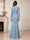 Trumpet/Mermaid Scoop 3/4 Sleeves Floor-Length Mother of the Bride Dresses with Lace & Split Side