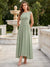 A-Line/Princess Scoop Sleeveless Floor-Length Mother of the Bride Dresses with Pleats & Ruched