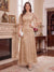 A-Line/Princess Scoop Half Sleeves Ankle-Length Mother of the Bride Dresses with Sequins