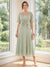A-Line/Princess 2 Pieces V-Neck Short Sleeves Tea Length Mother of the Bride Dresses with Sequins & Lace