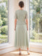 A-Line/Princess 2 Pieces V-Neck Short Sleeves Tea Length Mother of the Bride Dresses with Sequins & Lace