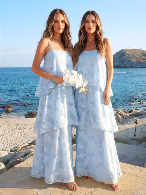 A-Line/Princess Sleeveless Spaghetti Straps Floor-Length Bridesmaid Dresses with Ruffles