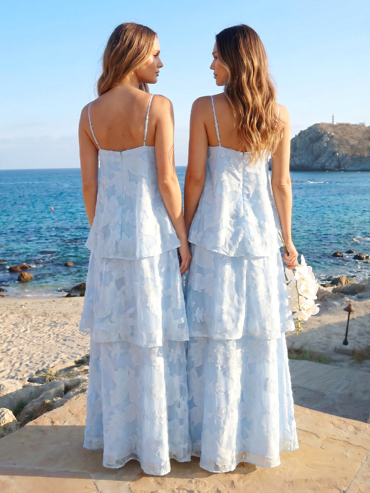 A-Line/Princess Sleeveless Spaghetti Straps Floor-Length Bridesmaid Dresses with Ruffles