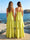 A-Line/Princess Spaghetti Straps Sleeveless Floor-Length Bridesmaid Dresses with Ruffles