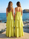 A-Line/Princess Spaghetti Straps Sleeveless Floor-Length Bridesmaid Dresses with Ruffles