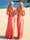 Sheath/Column Halter Sleeveless Floor-Length Bridesmaid Dresses with Ruched