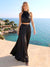 A-Line/Princess Halter Sleeveless Floor-Length Bridesmaid Dresses with Pleats