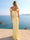 Sheath/Column Spaghetti Straps Sleeveless Long Bridesmaid Dresses with 3D Floral