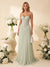 A-Line/Princess Halter Sleeveless Floor-Length Bridesmaid Dresses with Applique & Pleats