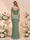 Trumpet/Mermaid Cowl Neck Sleeveless Floor-Length Bridesmaid Dresses With Bowknot & Ruched