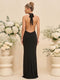 Sheath/Column Halter Sleeveless Floor-Length Bridesmaid Dresses with Ruched