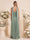 A-Line/Princess Strapless Sleeveless Floor-Length Bridesmaid Dresses with Split Side & Pleats & Scarf