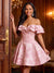 A-Line/Princess Off-the-Shoulder Sleeveless Short/Mini Homecoming Dresses with Ruffles & Ruched