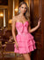 A-Line/Princess Strapless Sleeveless Short/Mini Homecoming Dresses With Ruffles & Bowknot