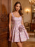 A-Line/Princess  Sleeveless Square Neck Short/Mini Homecoming Dresses with 3D Floral