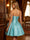A-Line/Princess Strapless Sleeveless Short/Mini Homecoming Dresses With Rhinestone & Bowknot