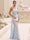 Trumpet/Mermaid One-Shoulder Sleeveless Long Evening Dresses with Ruched & Lace
