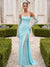 Trumpet/Mermaid Strapless Sleeveless Floor-Length Evening Dresses with Lace & Split Side
