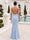 Trumpet/Mermaid Halter Sleeveless Floor-Length Evening Dresses with 3D Floral
