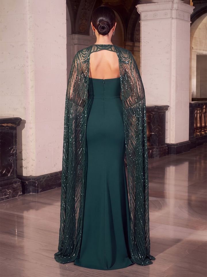 Trumpet/Mermaid Scoop Sleeveless Floor-Length Evening Dresses With Sequins &amp; Split Side