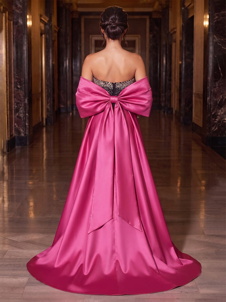 Trumpet/Mermaid Strapless Half Sleeves Floor-Length Evening Dresses with Sequins