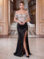 Trumpet/Mermaid Off-the-Shoulder Floor-Length Evening Dresses with Split Side & Rhinestone