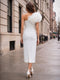 Sheath/Column Sleeveless One-Shoulder Ankle-Length Cocktail Dresses With Ruffles