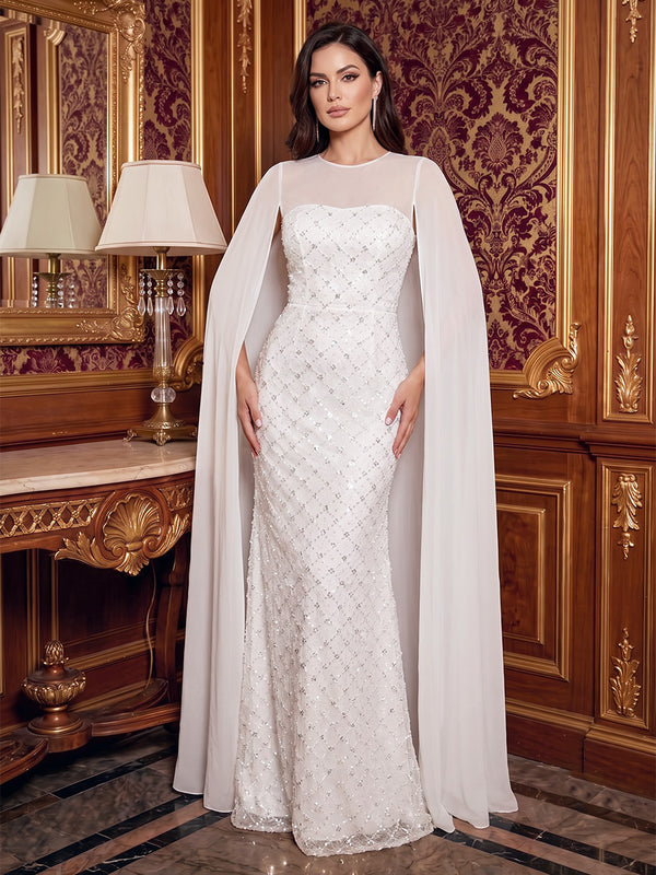 Trumpet/Mermaid Scoop Sleeveless Floor-Length Evening Dresses With Sequins